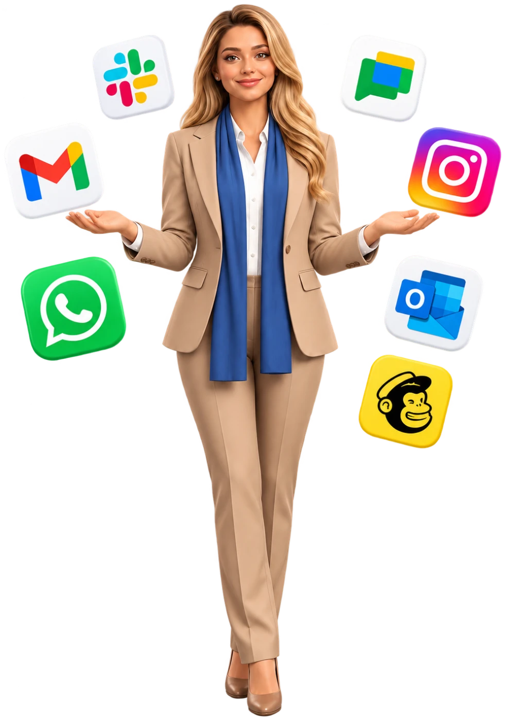 ARIA connected to chat, email and social tools